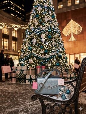 Kate Spade Tinsel Flap Crossbody Bag in Frosty Sky Blue